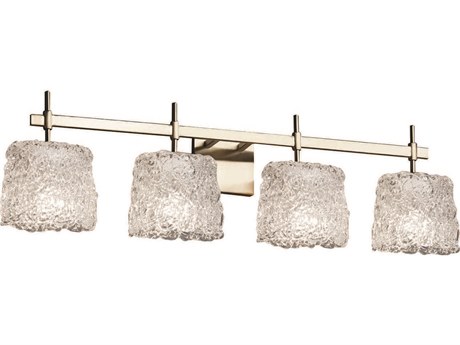 Justice Design Group Veneto Luce 4-Light Nickel Glass Vanity Light