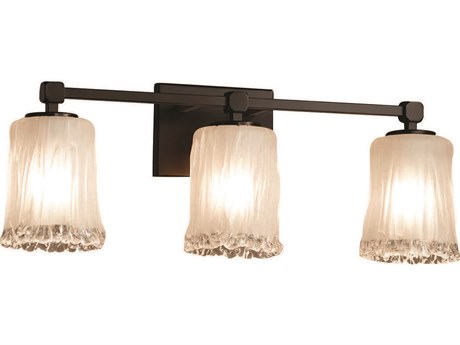 Justice Design Group Veneto Luce 3-Light Bronze Glass Vanity Light