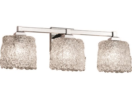 Justice Design Group Veneto Luce 3-Light Chrome Glass Vanity Light