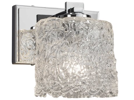 Justice Design Group Veneto Luce 1-Light Chrome Glass Wall Sconce