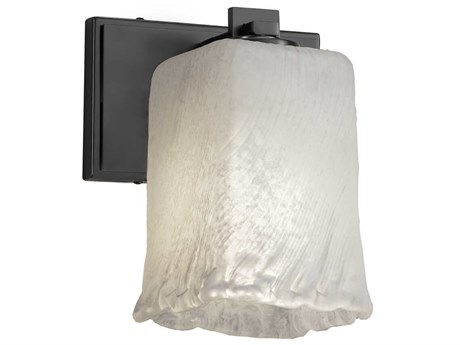 Justice Design Group Veneto Luce 1-Light Black Glass Wall Sconce