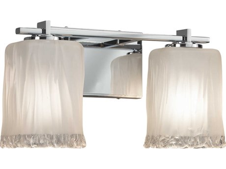 Justice Design Group Veneto Luce 2-Light Nickel Glass Vanity Light