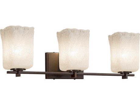 Justice Design Group Veneto Luce 3-Light Bronze Glass Vanity Light