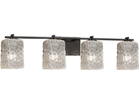 Justice Design Group Veneto Luce 4-Light Black Glass Vanity Light