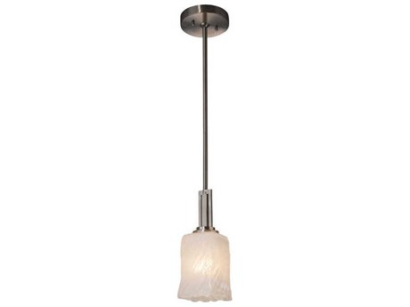 Justice Design Group Veneto Luce Nickel Glass Bell Mini Pendant