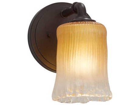 Justice Design Group Veneto Luce 1-Light Bronze Glass Wall Sconce