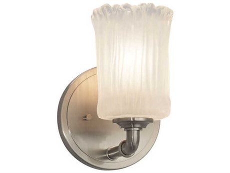 Justice Design Group Veneto Luce 1-Light Nickel Glass Wall Sconce