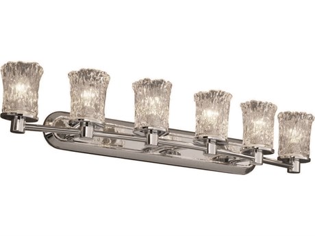 Justice Design Group Veneto Luce 6-Light Chrome Glass Vanity Light