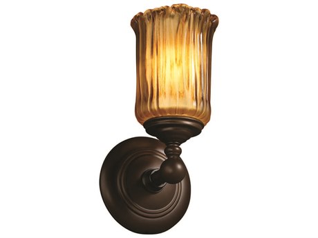 Justice Design Group Veneto Luce 1-Light Bronze Glass Wall Sconce