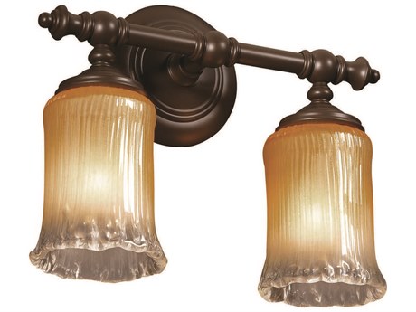 Justice Design Group Veneto Luce 2-Light Bronze Glass Vanity Light