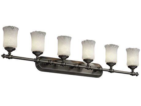 Justice Design Group Veneto Luce 6-Light Black Glass Vanity Light