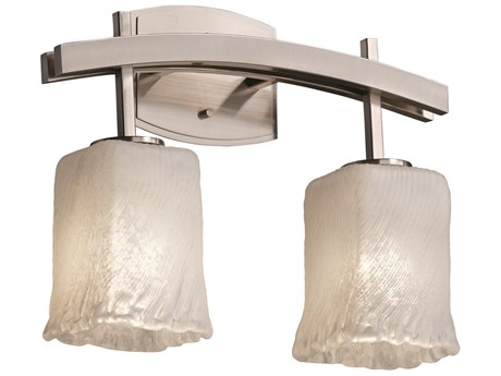 Justice Design Group Veneto Luce 2-Light Nickel Glass Vanity Light