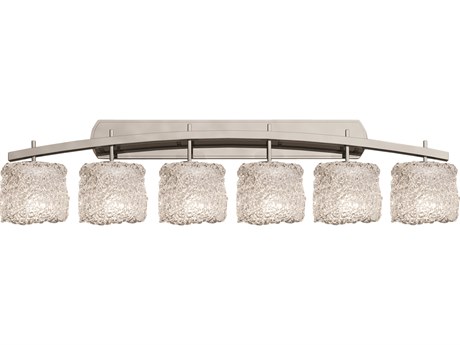 Justice Design Group Veneto Luce 6-Light Nickel Glass Vanity Light
