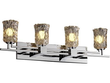 Justice Design Group Veneto Luce 4-Light Chrome Glass Vanity Light