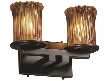 Justice Design Group Veneto Luce 2-Light Bronze Glass Vanity Light
