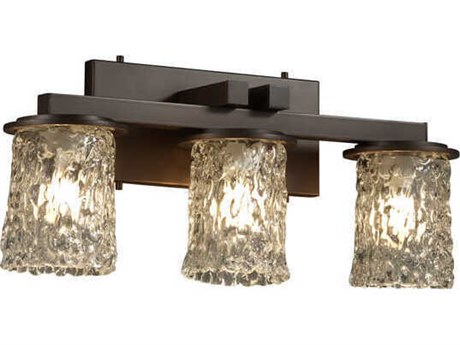 Justice Design Group Veneto Luce 3-Light Glass Vanity Light