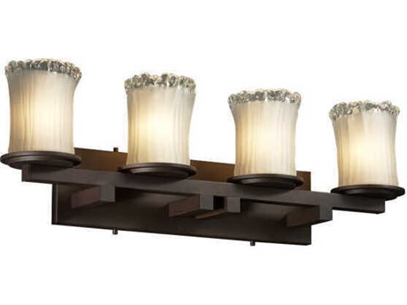 Justice Design Group Veneto Luce 4-Light Bronze Glass Vanity Light