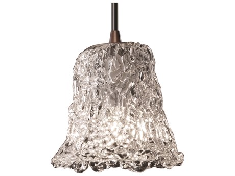Justice Design Group Veneto Luce 1-Light Black Glass Bell Mini Pendant