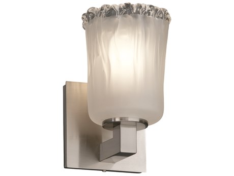 Justice Design Group Veneto Luce 1-Light Nickel Glass Wall Sconce