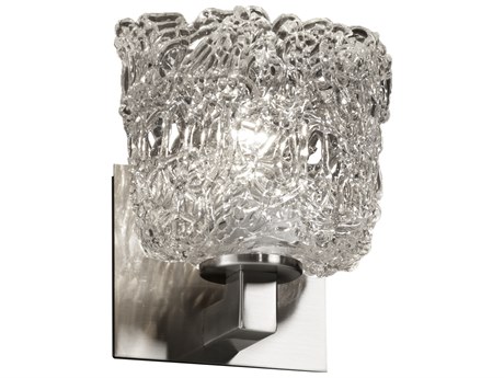 Justice Design Group Veneto Luce 1-Light Nickel Glass Wall Sconce