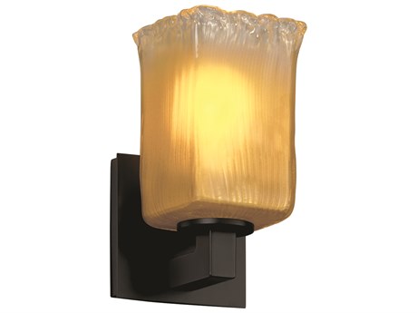 Justice Design Group Veneto Luce 1-Light Black Glass Wall Sconce