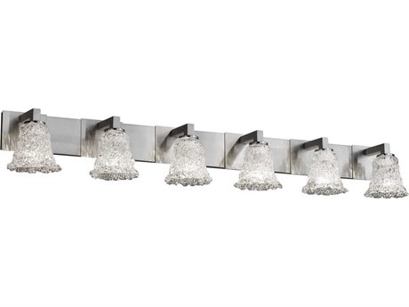 Justice Design Group Veneto Luce 6-Light Nickel Glass Vanity Light