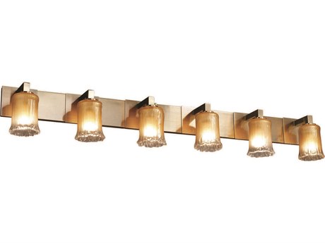 Justice Design Group Veneto Luce 6-Light Nickel Glass Vanity Light
