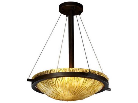 Justice Design Group Veneto Luce 3-Light Bronze Glass Bowl Pendant