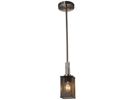 Justice Design Group Wire Mesh 1-Light Nickel Mini Pendant