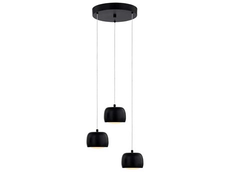 Justice Design Group 3-Light Matte Black LED Dome Mini Pendant