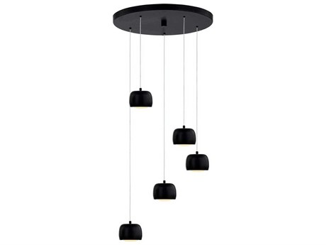 Justice Design Group 5-Light Matte Black LED Dome Pendant