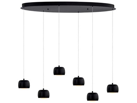 Justice Design Group 6-Light Matte Black LED Dome Island Pendant