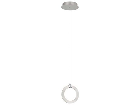 Justice Design Group 1-Light Brushed Nickel Chrome LED Round Mini Pendant