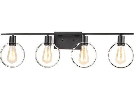 Justice Design Group 4-Light Black Vanity Light