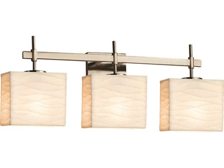 Justice Design Group Porcelina 3-Light Nickel Vanity Light