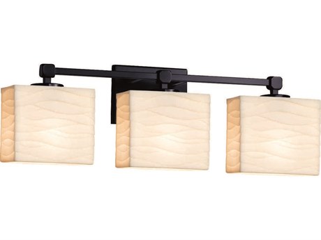 Justice Design Group Porcelina 3-Light Black Vanity Light