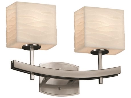 Justice Design Group Porcelina 2-Light Nickel Vanity Light
