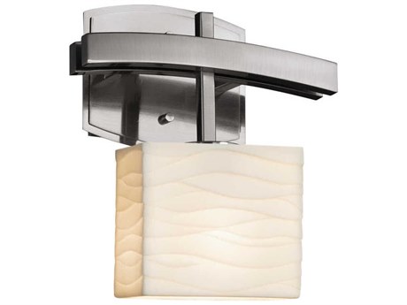 Justice Design Group Porcelina 1-Light Nickel Wall Sconce