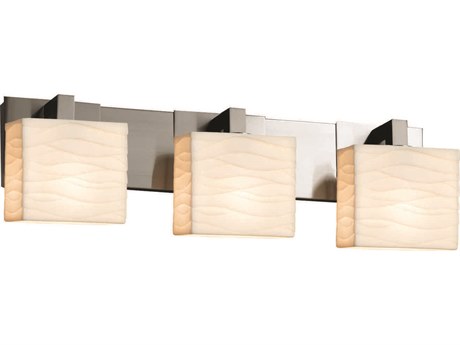 Justice Design Group Porcelina 3-Light Nickel Vanity Light