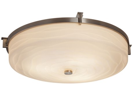 Justice Design Group Porcelina Nickel LED Round Flush Mount