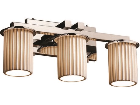 Justice Design Group Limoges 3-Light Nickel Vanity Light