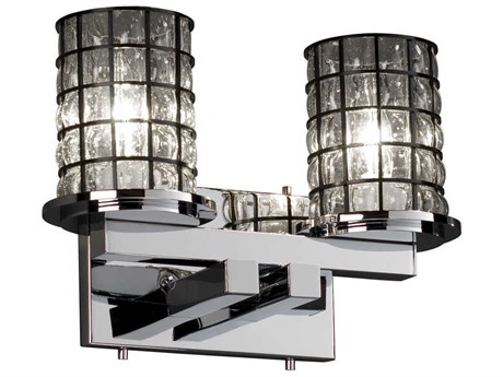 Justice Design Group Wire Glass 2-Light Chrome Vanity Light