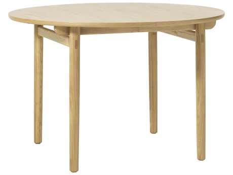 Unique Furniture Carno Extendable Round Wood Natural Oak Dining Table