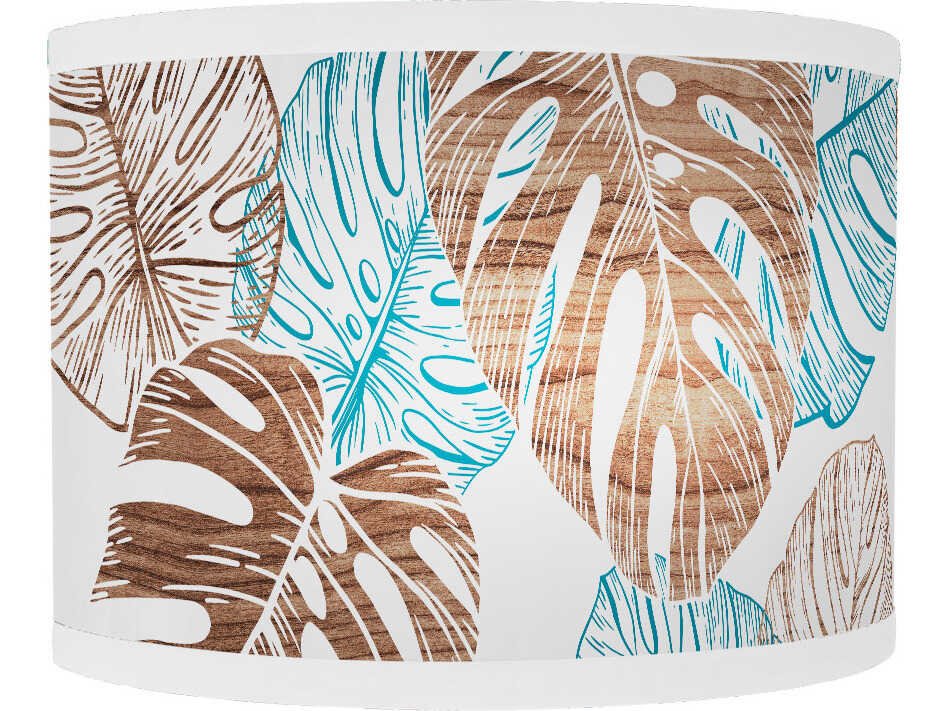 Monstera Printed Lyle 1-Light Blue Wall Sconce