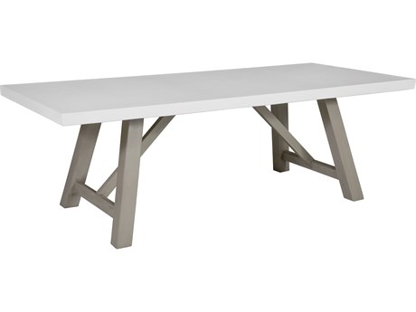 Unique Furniture Mills Rectangular Concrete White Grey Dining Table