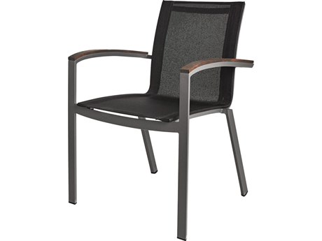 Jensen Outdoor Furniture Harmony IPE Stacking Sling Arm Chair/ Slate