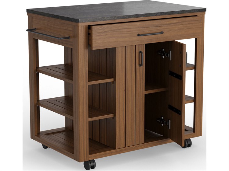 Jensen Outdoor Furniture Foundations Ipe IPEFoundations IPE Sage Serving Buffet with Quartz Top/ Shadow