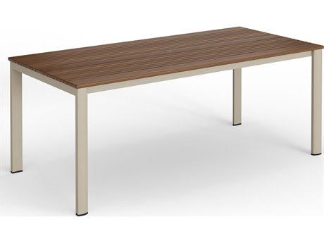 Jensen Outdoor Furniture Foundations IPE Aluminum Mesa 86" x 40" Dining Table with LPE Top/ Sand