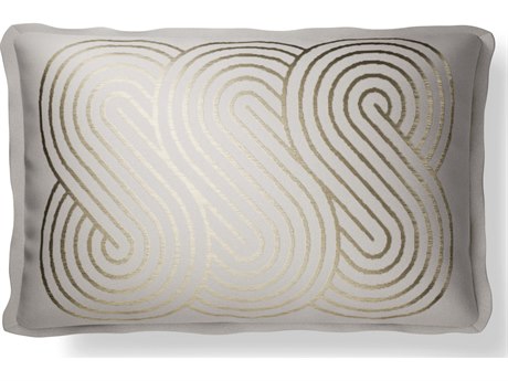 Jensen Outdoor Performance Plume Embroidery 14" x 22" Spiral - Ivory/Gold