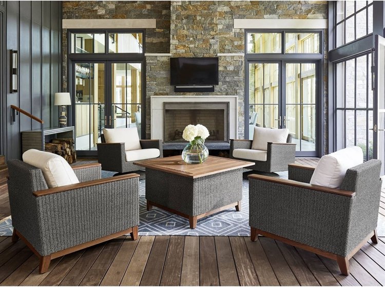 Jensen Outdoor Coral IPE Lounge Set 4